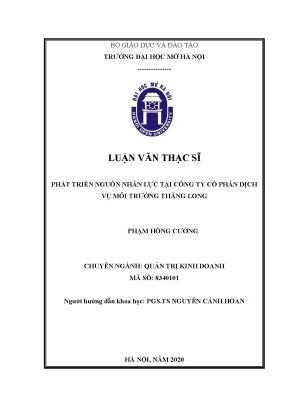 Phát triển nguồn nhân lực tại công ty cổ phần dịch vụ môi trường thăng long