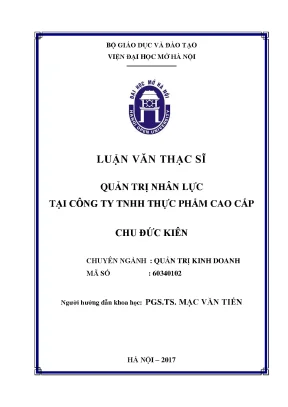 Quản trị nhân lực tại công ty tnhh thực phẩm cao cấp