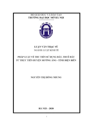 Pháp luật về thu tiền sử dụng đất thuê đất từ thực tiễn huyện mường áng tỉnh điện biên