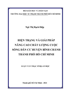 Hiện trạng và giải pháp nâng cao chất lượng cuộc sống dân cư huyện bình chánh thành phố hồ chí minh