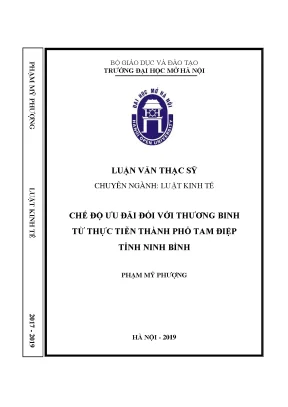 Chế độ ưu đãi đối với thương binh từ thực tiễn thành phố tam điệp tỉnh ninh bình