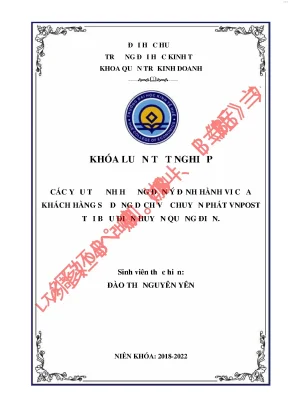 Các yếu tố ảnh hưởng đến ý định hành vi của khách hàng sử dụng dịch vụ chuyển phát vnpost tại bưu điện huyện quảng điền