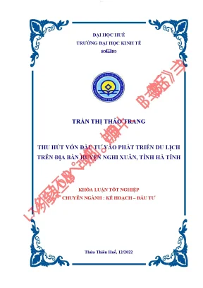 Thu hút vốn đầu tư vào phát triển du lịch huyện nghi xuân tỉnh hà tĩnh