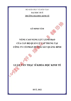 Nâng cao năng lực lãnh đạo của cán bộ quản lý cấp trung tại công ty cổ phần đường sắt quảng bình
