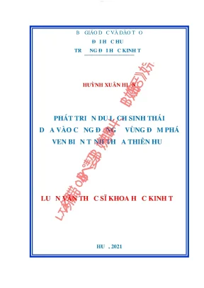 Phát triển du lịch sinh thái dựa vào cộng đồng ở vùng đầm phá ven biển tỉnh thừa thiên huế