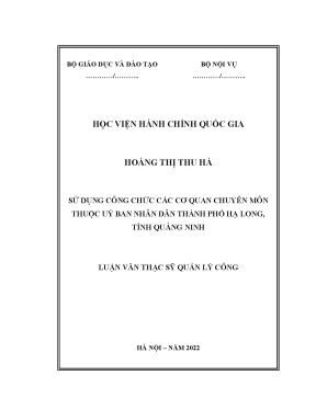 Sử dụng công chức các cơ quan chuyên môn thuộc ubnd thành phố hạ long tỉnh quảng ninh