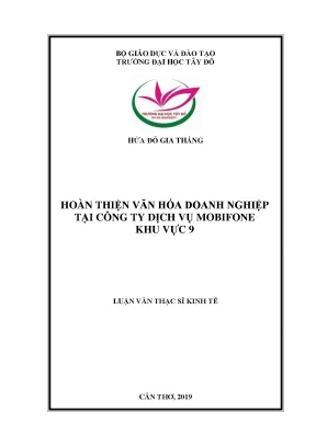 Hoàn thiện văn hóa doanh nghiệp tại công ty dịch vụ mobifone khu vực 9
