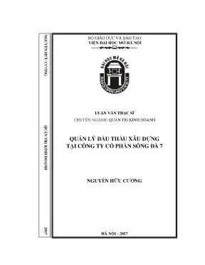 Quản lý đấu thầu xây dựng tại công ty cổ phẩn sông đà 7
