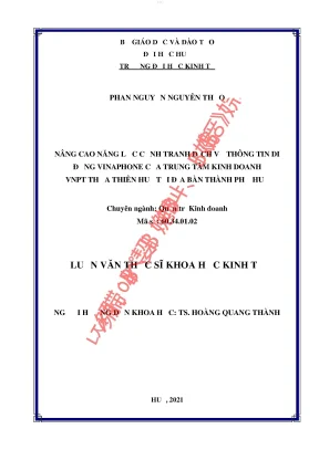 Nâng cao năng lực cạnh tranh dịch vụ vinaphone của trung tâm kinh doanh vnpt thừa thiên huế tại địa bàn thành phố huế