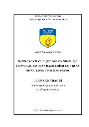 Nâng cao chất lượng nguồn nhân lực trong các cơ quan hành chính tại xã phước long tỉnh bình phước