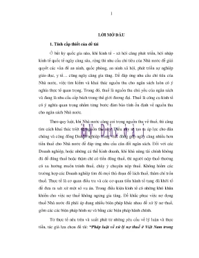Pháp luật về xử lý nợ thuế ở việt nam trong tiến trình cải cách thuế