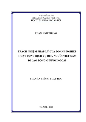 Trách nhiệm pháp lý của doanh nghiệp hoạt động dịch vụ đưa người việt nam đi lao động ở nước ngoài