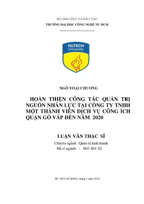 Hoàn thiện công tác quản trị nguồn nhân lực của công ty tnhh một thành viên dịch vụ công ích quận gò vấp