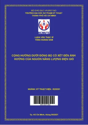 Cộng hưởng dưới đồng bộ có xét đến ảnh hưởng của nguồn năng lượng điện gió