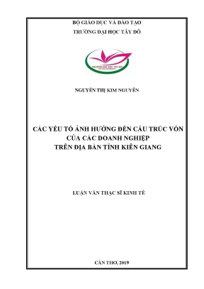Các yếu tố ảnh hưởng đến cấu trúc vốn của các doanh nghiệp trên địa bàn tỉnh kiên giang