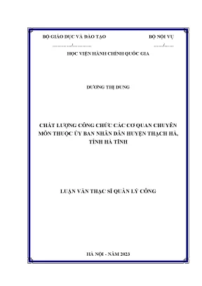 Chất lượng công chức các cơ quan chuyên môn thuộc ubnd huyện thạch hà tỉnh hà tĩnh