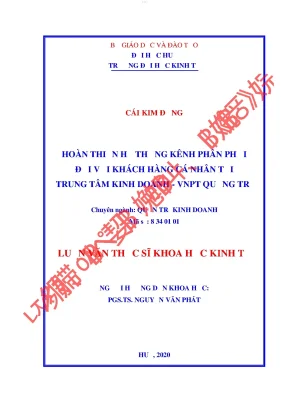 Hoàn thiện hệ thống kênh phân phối đối với khách hàng cá nhân tại trung tâm kinh doanh vnpt quảng trị