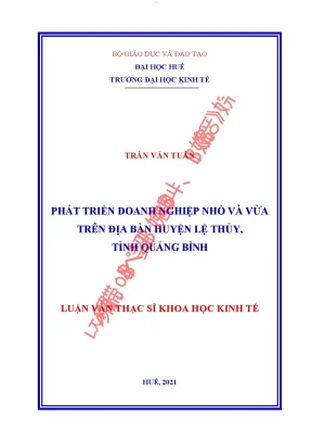 Phát triển doanh nghiệp nhỏ và vừa trên địa bàn huyện lệ thủy quảng bình