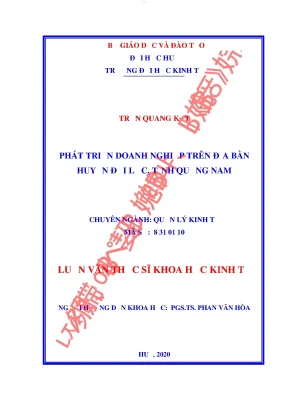 Phát triển doanh nghiệp trên địa bàn huyện đại lộc tỉnh quảng nam