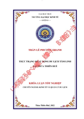 Thực trạng hoạt động du lịch tâm linh tại thừa thiên huế