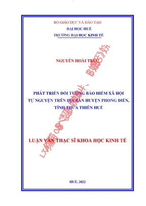 Phát triển đối tượng bảo hiểm xã hội tự nguyện trên địa bàn huyện phong điền huế