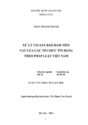 Xử lý tài sản bảo đảm tiền vay của các tổ chức tín dụng theo pháp luật việt nam