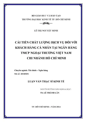 Luận văn cải tiến chất lượng dịch vụ đối với khách hàng cá nhân tại ngân hàng thương mại cổ phần công thương việt nam chi nhánh thành phố hồ chí minh
