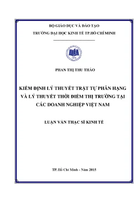 Luận văn kiểm định lý thuyết trật tự phân hạng và lý thuyết thời điểm thị trường tại các doanh nghiệp việt nam