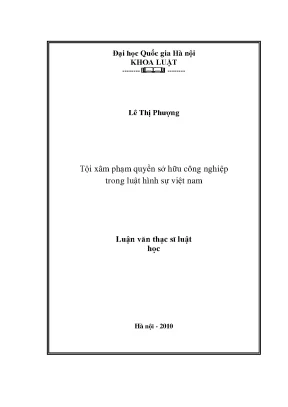 Tội xâm phạm quyền sở hữu công nghiệp trong luật hình sự việt nam