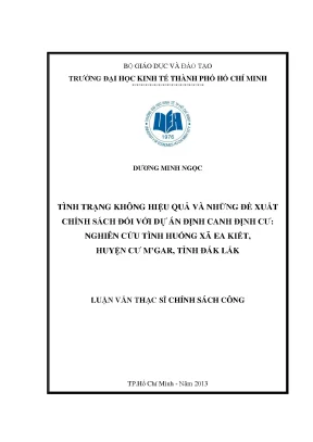 Luận văn tình trạng không hiệu quả và những đề xuất chính sách đối với dự án định cương nghiên cứu tình huống xã ea kiết huyện cư mgar tỉnh đăklăk