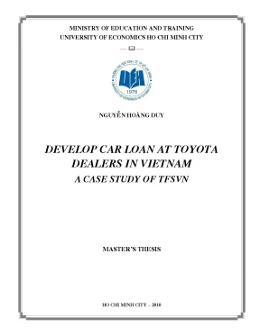 Luận văn develop car loan at toyota dealers in vietnam a case study of tfsvn