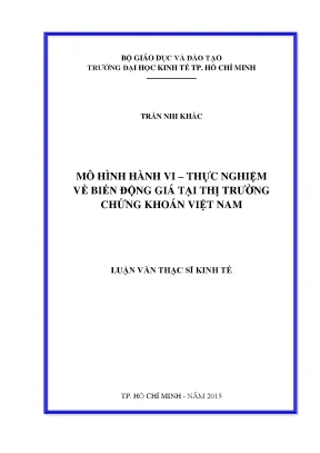 Luận văn mô hình hành vi thực nghiệm về biến động giá tại thị trường chứng khoán việt nam