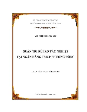 Luận văn quản trị rủi ro tác nghiệp tại ngân hàng thương mại cổ phần phương đông