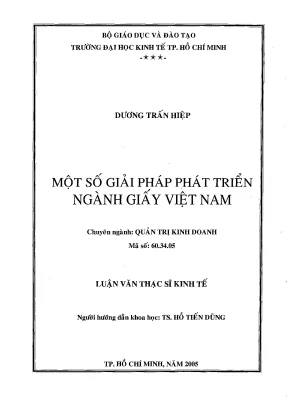 Luận văn một số giải pháp phát triển ngành giấy việt nam 001