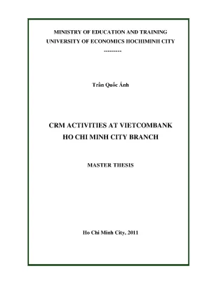 Luận văn crm activities at vietcombank ho chi minh city branch