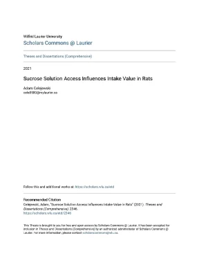 Sucrose solution access influences intake value in rats