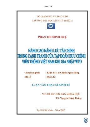 Luận văn nâng cao năng lực cạnh tranh của tập đoàn bưu chính viễn thông việt nam khi gia nhập tổ chức thương mại thế giới wto