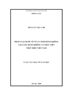 Pháp luật quốc tế về an ninh hàng không tại cảng hàng không và thực tiễn thực hiện việt nam