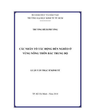 Luận văn những nhân tố tác động đến nghèo ở vùng nông thôn bắc trung bộ