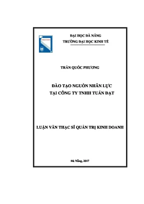 Luận văn thạc sĩ đào tạo nguồn nhân lực tại công ty tnhh tuấn đạt