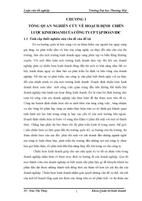 Hoạch định chiến lược kinh doanh của công ty cổ phần tập đoàn idc