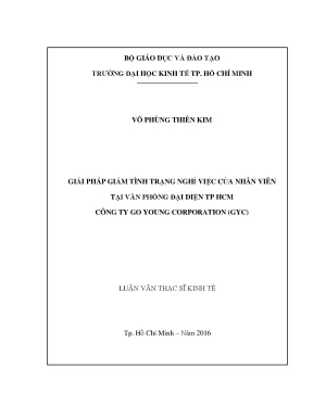 Luận văn giải pháp giảm tình trạng nghỉ việc của nhân viên tại văn phòng đại diện tp hcm công ty go young corporation gyc
