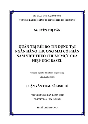 Luận văn quản trị rủi ro tín dụng tại ngân hàng tmcp nam việt theo chuẩn mực của hiệp ước basel