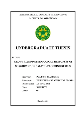 Growth and physiological responses of suagrcane on saline flooding tress