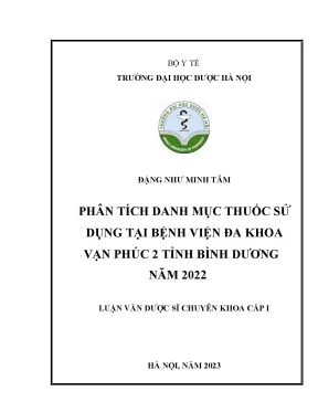 Đặng như minh tâm phân tích danh mục thuốc sử dụng tại bệnh viện đa khoa vạn phúc 2 tỉnh bình dương năm 2022 luận văn dược sĩ chuyên khoa cấp i hà nội năm 2023
