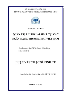 Luận văn quản trị rủi ro lãi suất tại các ngân hàng thương mại việt nam