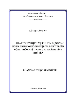 Luận văn phát triển dịch vụ phi tín dụng tại ngân hàng nông nghiệp và phát triển nông thôn việt nam chi nhánh tỉnh phú yên