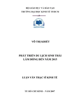 Luận văn phát triển du lịch sinh thái lâm đồng đến năm 2015