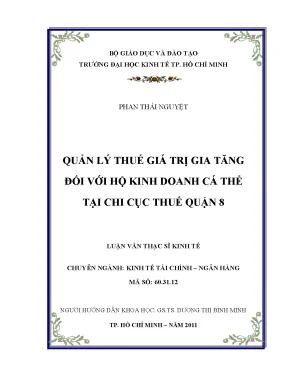 Luận văn quản lý thuế giá trị gia tăng hộ kinh doanh cá thể tại chi cục thuế quận 8
