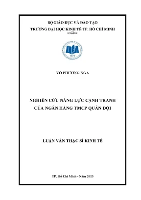 Luận văn nghiên cứu năng lực cạnh tranh của ngân hàng tmcp quân đội